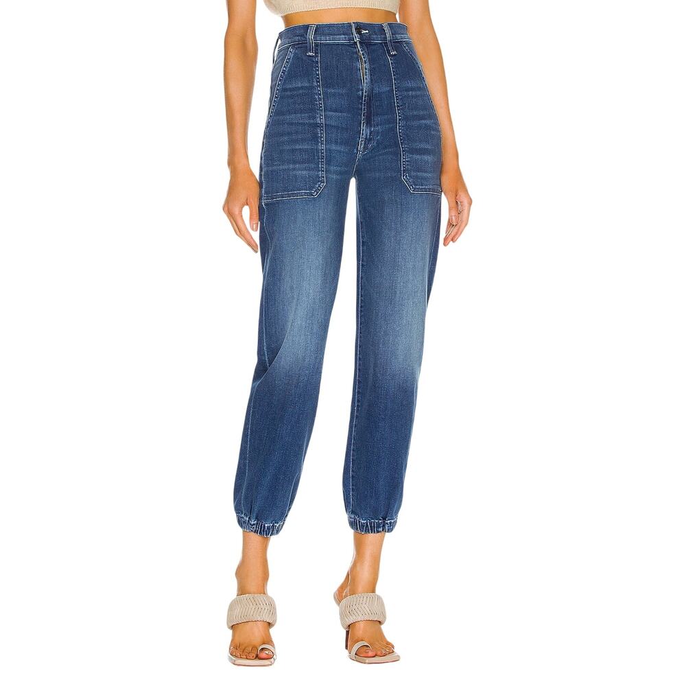 Mother Relaxed Blue Wrapper Patch Springy Ankle D… - image 1